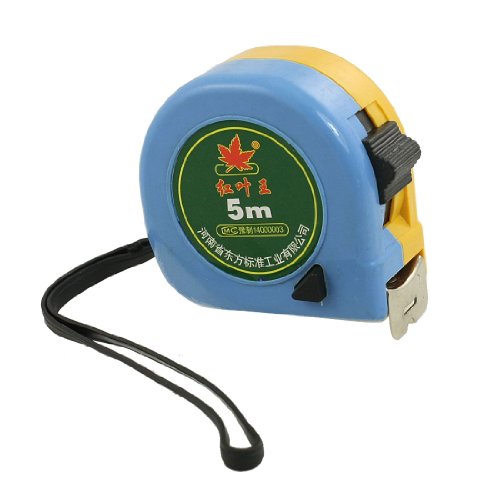 Aexit Blue Yellow Tools & Home Improvement Plastic Casing 5M Ruler Retractable Steel Measuring Tape w Tape Measures Hand Strip