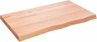 Homgoday Tablero de madera maciza tratada de roble de 100 x 60 x 60 cm de color marrón claro, de repuesto para mesa de centro de cocina, mesa de comedor, encimera de escritorio, encimera