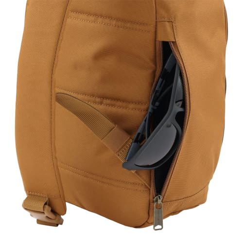 Image of Carhartt Durable Sling Bag, Crossbody Backpack with Side Release Buckle, Tablet Sleeve and Adjustable Strap, Carhartt Brown, 10L