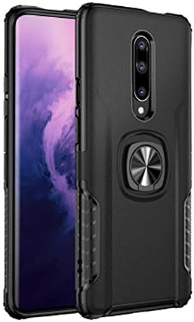 Compatible with Oneplus 7 Pro Case Ring Holder Magnetic Kickstand Cover Slim Thin Coque 1plus 7pro Protective Skin Bumper 6.67 Inch (Black)