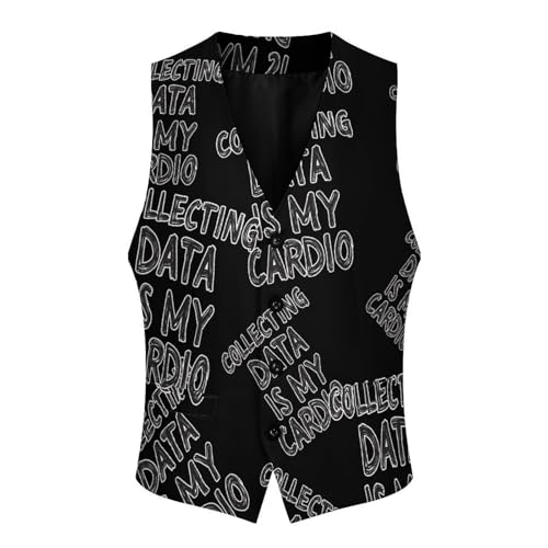Data Analyst Collecting Data Is My Cardio Men's Formal Suit Vest for Business Formal Or Casual Dress Waistcoat Wedding4