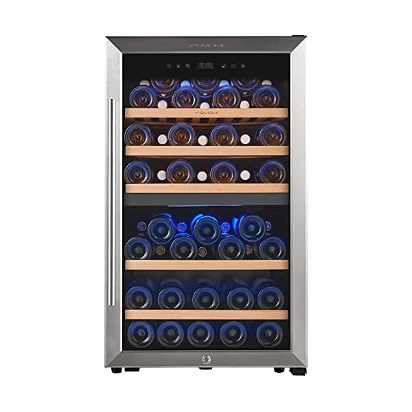 Wine Refrigerators,52-bottle Wine Fridge Freestanding Wine Cooler Refrigerator,(Bordeaux 750ml) Dual Zone Compressor Wine Cellar Chiller