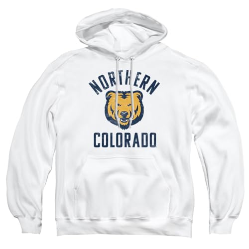 University of Northern Colorado Official UNC Bears Logo Unisex Adult Pull-Over Hoodie,White, Medium