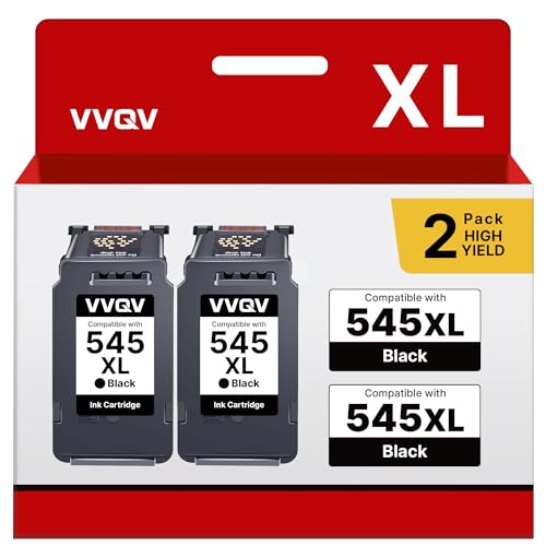 VVQV PG 545 XL Black für Canon Druckerpatronen 545 für Canon PG 545 XL Schwarz für Canon Pixma TS3350 MX495 TR4550 TS3150 TR4551 MG2550s MG2555s TS3151 MG3050 MG2950 TS205(Schwarz,2-Pack)