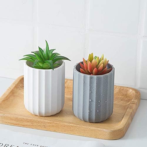 Fyfjur Pencil Holder, Desk Pen Pencil Holder, Stand Geometric Pencil Cup, Desk Tidy Pen Pot, Pen Holder Cup Set for School Office Make Up Container Organizer(White,Grey)