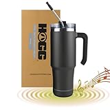 Hogg Bluetooth Tumbler 30 oz Grippy - Black, Bluetooth Speaker Cup, 30 oz Stainless Steel Tumbler with Handle, Black Cup with Speaker, Insulated Water Bottle, Gifts for Music Lovers, Unique Gifts