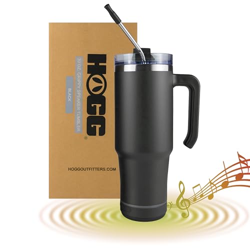 Hogg Bluetooth Tumbler 30 oz Grippy - Black, Bluetooth...