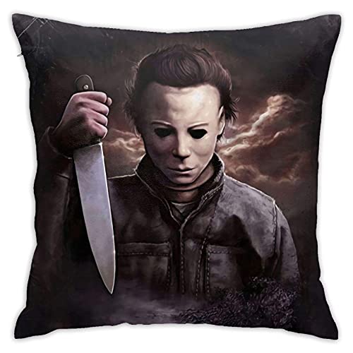 IUBBKI Fundas de Almohada Funda de Almohada Michael Myers Throw Pillow Case Funda de cojín para sofá Decoración del hogar 45x45 cm