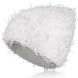 Chuarry Distressed Knitted Beanie Fuzzy Winter Hats Thick Warm Y2k Beanie Snow Knit Cap Skull for Women Men(Assorted White,Regular Style)