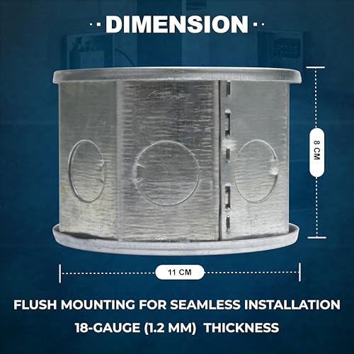 Forus 3-Inch Concealed Box - Flush Mount Electrical Box, Durable GI Metal Wall & Ceiling Wiring Box, Compact Indoor Wiring Enclosure, Pack of 3