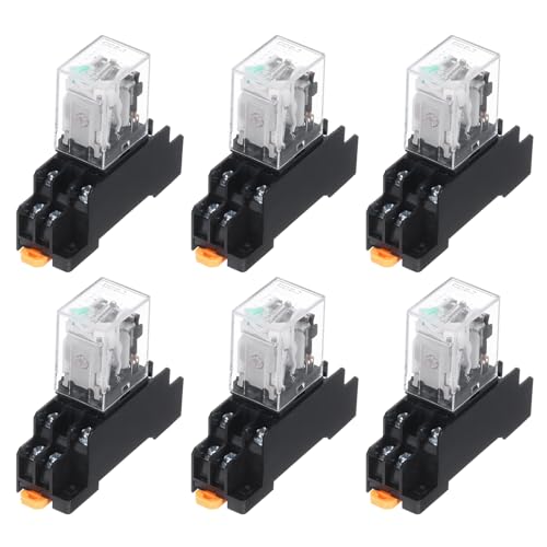 Relais de puissance 12V CC DPDT MECCANIXITY avec base rail DIN pour circuit