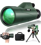 PISEZ 12x56 Monocular Telescope With Smartphone Holder & Tripod | BAK4 Prism, FMC Lens, IPX7 Waterproof For Bird Watching, Hunting, Travel