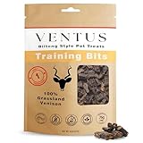 VENTUS Jerky Training Bits - Single Ingredient High Protein Venison Dog Training Treats, Grain-Free, Air-Dried Training Treats for Dogs 8 oz