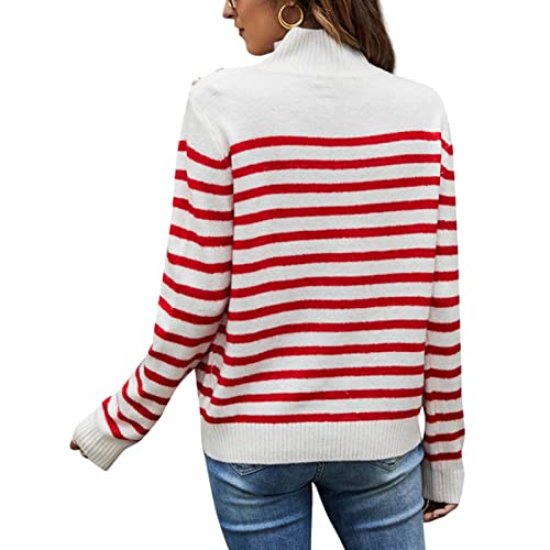 Blusas femininas de gola redonda para mulheres manga longa para relaxar listradas inverno outono cam