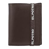 Tiendas LGP - Cartera Billetero Tarjetero, Caballero, EL Potro con Cierre elástico, Piel Autentica de Vacuno, Color Marrón, Ubrique