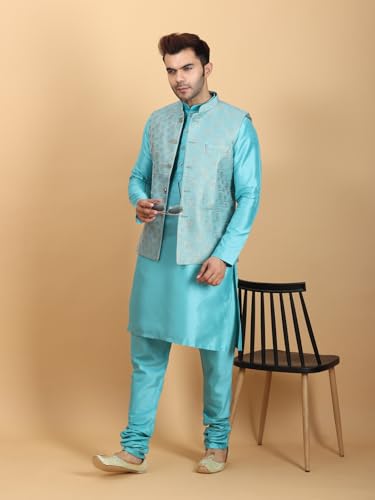 Image of Ethluxis Men Kurta Pyjama Jacket Set