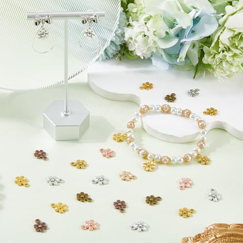 Breloques fleur en alliage tibétain pour la création de bijoux DIY - 4