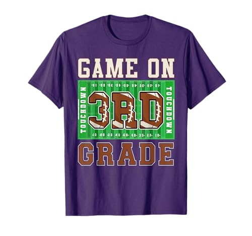 3rd Grade Boys Football Back to School Game On Third Grade T-Shirt