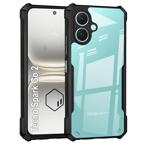 Image of Zapcase Back Case Cover for Tecno Spark GO 2| Compatible for Tecno Spark GO 2 Back Cover | Clear Case with Camera Protection | (TPU + PC | Matte Black)