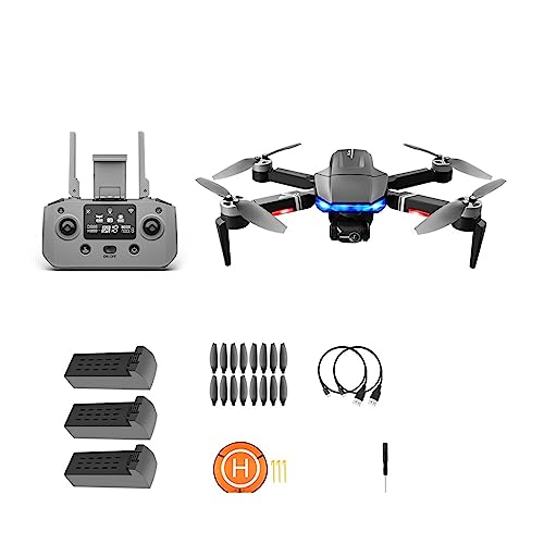 LEVABE GPS 5G WiFi FPV con cámara 4K HD Cardán de 3 Ejes 28 Minutos Tiempo de Vuelo Sin escobillas Plegable RC Drone Cuadricóptero RTF (Color : 4K Backpack 3B)