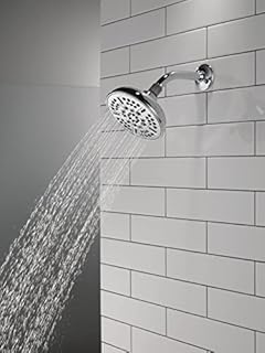 Delta Faucet 8-Spray Touch-Clean Chrome Shower Head, Delta Shower Heads, Showerhead, Shower Head Chrome, 2.5 GPM Water Flow, Chrome 75898
