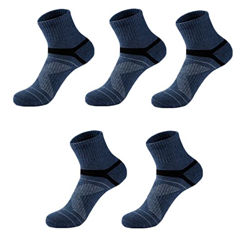 Fantasía Opaca Calcetines - Largos para hombre Calcetines deportivos Calcetines de baloncesto - Corte bajo Antideslizante Absorción del sudor Calcetines de running Calcetines Nieve Talla L, azul