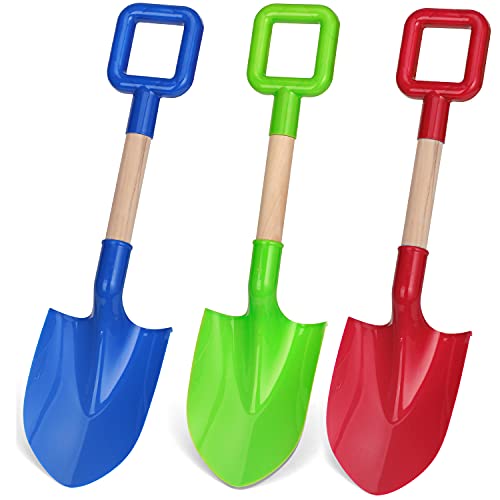 40cm Strand Schaufel Holz Griff Sand Spate Spielzeug für Kinder Erwachsene, dauerhafte ABS Kunststoff Garten Pflanzung Werkzeug Kit Sandbox Stabile Scoop zum Graben