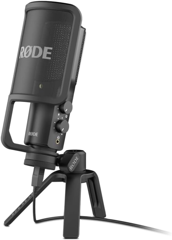 RDE NT-USB Versatile Studio-quality Condenser USB Microphone with Pop Filter and Tripod for Streaming, Gaming, Podcasting, Music Production, Vocal and Instrument Recording
