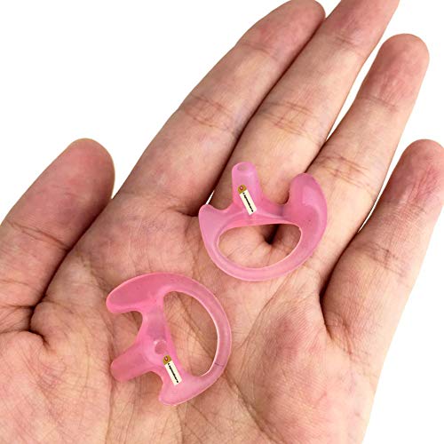 Radio Ear Mold Ear Bud Pink Small, Lsgoodcare Earmold Earbuds Replacement Left Right Ear For 2 Way Radio Acoustic Coil Tube Earpiece, Insert Earmould Soft Walkie Talkie Ear Pieces, 5 Pairs #TOP5
