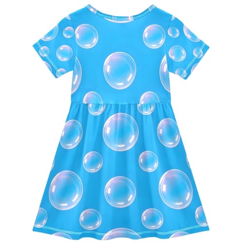 Bubble Print Little Girls Dress Cute Midi Swing Dresses Casual Summer Sundress for Kids2