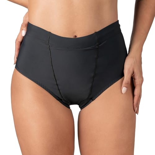 Underworks Vulvar Varicosity & Pelvic Prolapse Support Briefs with Groin Compression Bands - Womens Relief Underwear - Black Small