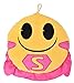 Innova Y08596 Coussin avec Emplacement Photo Emoji Super héros Cape, Suédine, Rose/Jaune/Noire, 30 x 30 x 6 cm