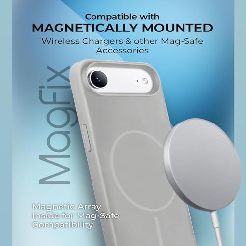 Image of iPhone 17 Air Silicone Magsafe Case | Shock Proof Design & Camera Protection | Premium Rubberised Apple iPhone 17 Air Cover (Microfiber Lining) | Magnetic Liquid Silicone - Gray