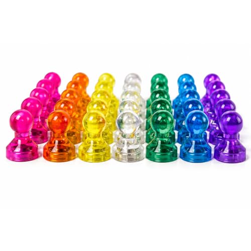 Image of LifeKrafts Magnetic Push Pins | Pack of 70 | Magnetic Thumb Tacks, Fridge Magnets for Whiteboard, Fridge, Metal Surface | No-Scratch, Strong Hold for Notes, Photos, Reminders | Office, School, Home