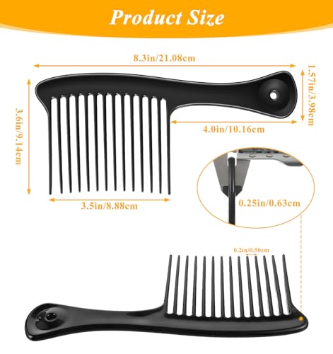 Peines de dientes anchos para cabello rizado, 2 piezas miniatura 3