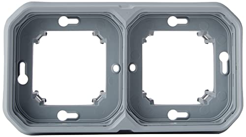 Legrand - Support plaque étanche 2 postes Plexo pour montage horizontal ou vertical en encastré des fonctions composables - gris