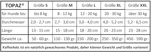 TOPAZ® Kaffeeholz Kauholz - L Kaustange natürliches Kauspielzeug für Hunde von 12-20 kg