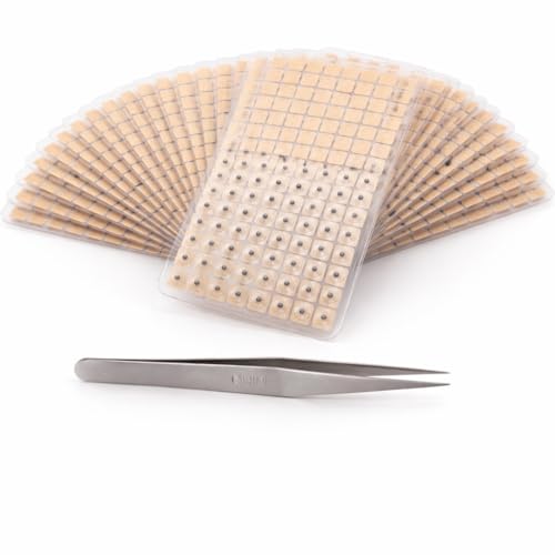 1800 Semillas Auriculoterapia Adhesivas Desechables Kit Profesional Acupresion Oreja con Pinzas y – Ear Seeds Naturales para Estimulacion Auricular y Bienestar Diario