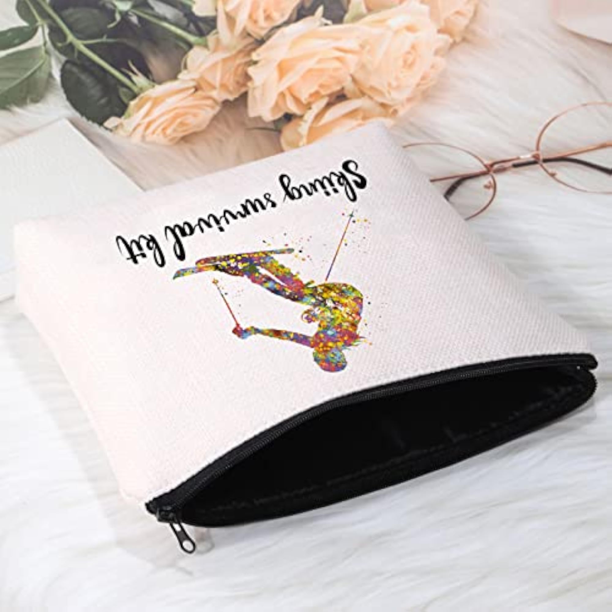 Marble Water Resistant Makeup Bag, Skiing Survival Kit
