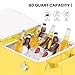 MADOG 80-qt Cooler Cart with Bottle Opener Drainage, Portable Patio Backyard Cooler on Wheels, Outdoor Beverage Cart Ice Chest w/Handle and Tray for Cookout, Garden Party, Outdoor Gathering, Yellow