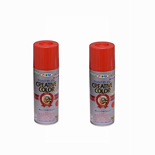 アサヒペン クリエイティブカラースプレー 420ML 62ファインレッド スプレー用箱入り 2本セット