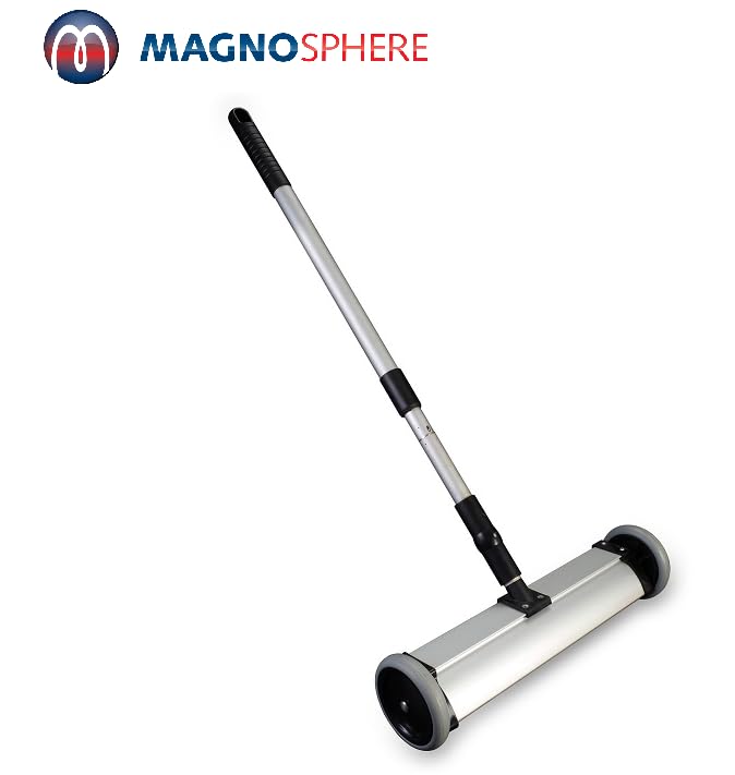 Magnetbesen Magnetischer Besen mit Ferrit-Magneten - Breite 385mm - Bodenabstand 25mm - 1 Stück - Magnetheber Magnet-Sammelgerät - wertvolle Hilfe in Werkstätten Lagerhallen Läden