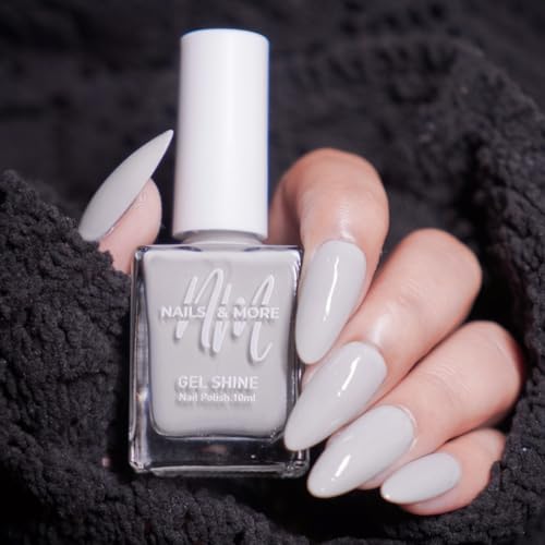 Image of Nails & More Grey Nail Polish, Argan Oil-Infused Gel Shine, Soft Grey Nails, Minimalist Nail Color | 10ml