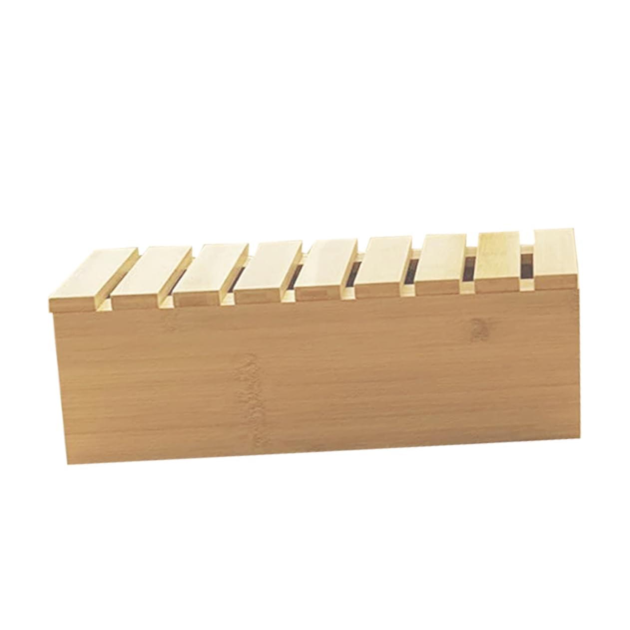 Organiseur de câbles élégant en bois beige et boîte de rangement premium