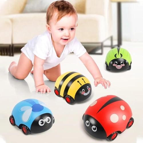 Amerteer Pull Back Cars | Toddler Toy For 1 2 3 Year Old Girls Boys Babies Gifts 1-3 Kids Baby Playset Age Animal (4 Pack)
