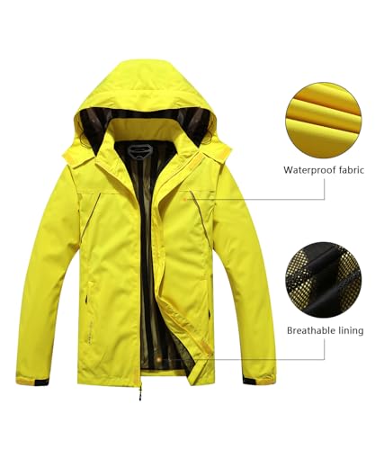 Image of Outdoor Men's Waterproof Raincoat Windbreaker Lightweight Rain Jacket with Detachable Hood