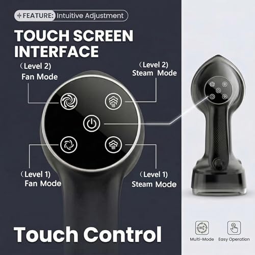 Vacuum Steamer for Clothes Handheld: 3600Pa Powerful Suction,Portable Travel Garment Steamer,400ml WaterTank, LED Display,15s Heat-Up,2-in-1 Steaming & Ironing,No Leak&Stable Steam(for 110-120V) — view 3
