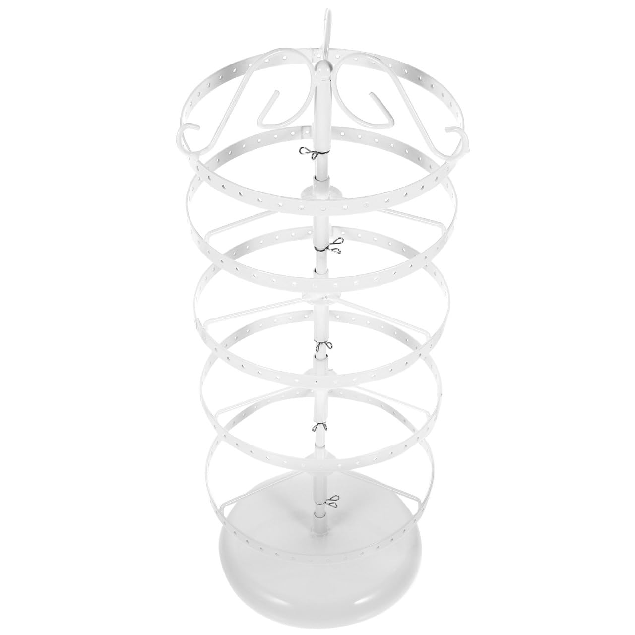 Présentoir à bijoux rotatif 5 niveaux porte boucle d'oreille fer blanc