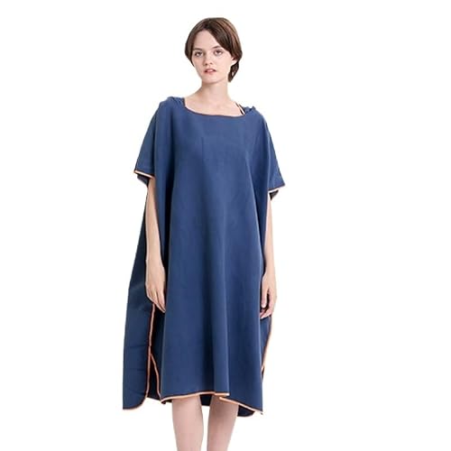 ATEUXOL Quick-drying Surf Poncho Hooded Quick Dry Bathrobe Super Absorbent Towel for Swimming Fitness Yoga Beach Changing Robe(Color5)