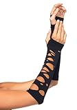 1 Paar Armstulpen Generique - Punk-Armstulpen fingerlos Gothic-Zubehör Halloween schwarz